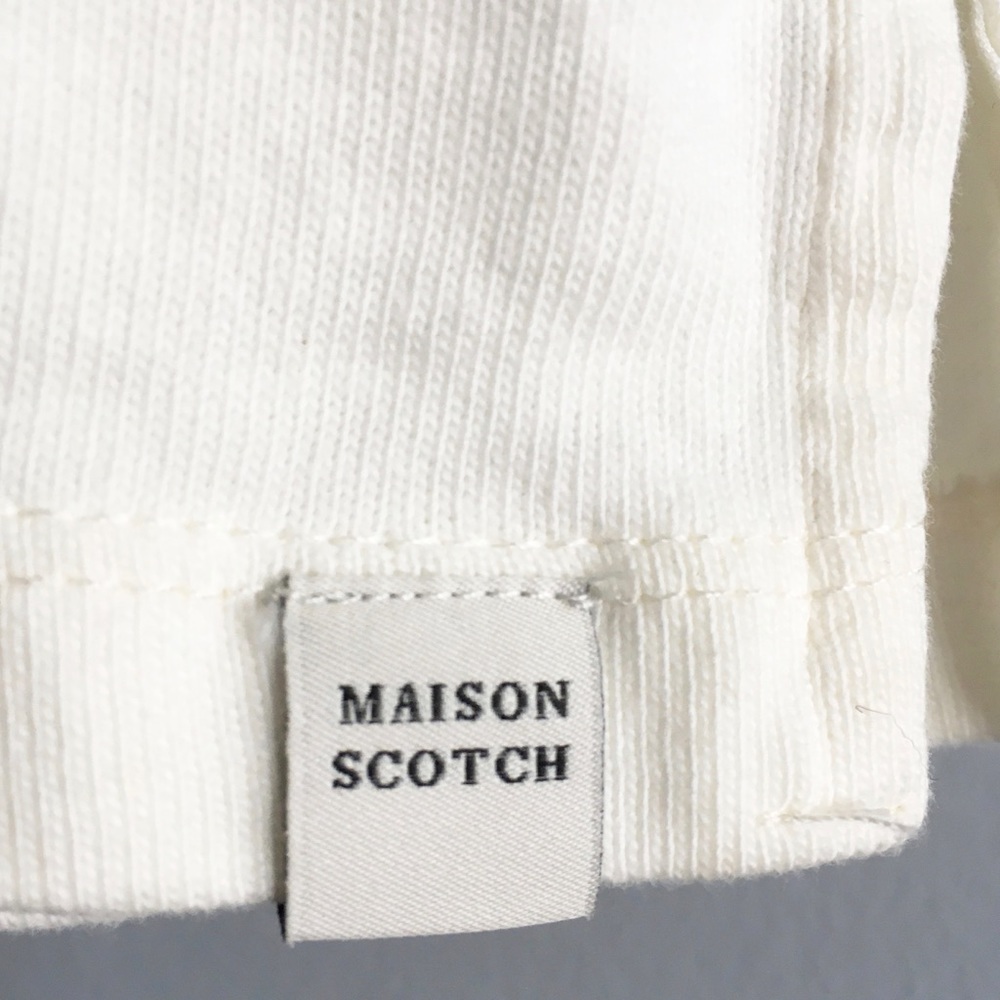 Scotch & Soda ruffle short sleeve knit shirt cream off-white - Picture 6 of 6